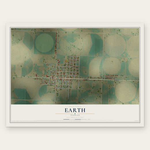 Earth, Texas map print, the full design