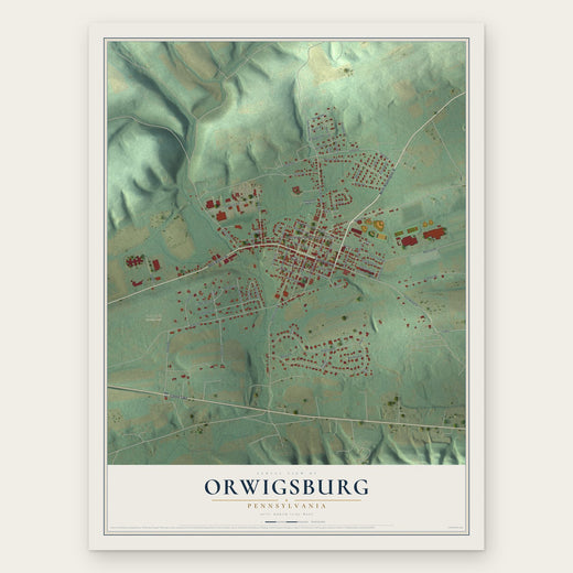 Orwigsburg, Pennsylvania map print, the full design