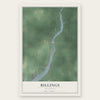 Billings, Michigan map print, the full design