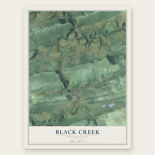 Black Creek, Pennsylvania map print, the full design
