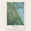Oak Hill, Florida map print, the full design