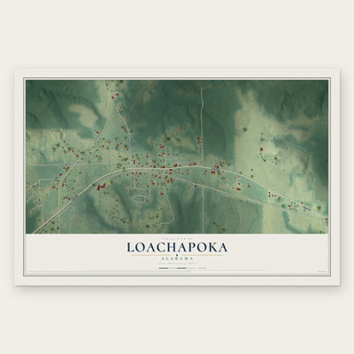 Loachapoka, Alabama map print, the full design
