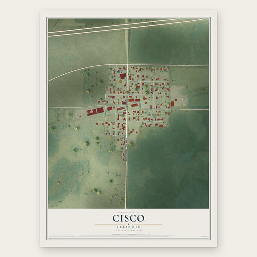 Cisco, Illinois map print, the full design