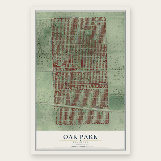 Oak Park, Illinois map print, the full design