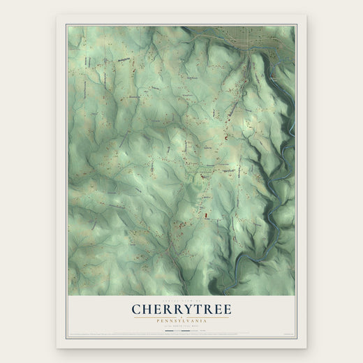 Cherrytree, Pennsylvania map print, the full design