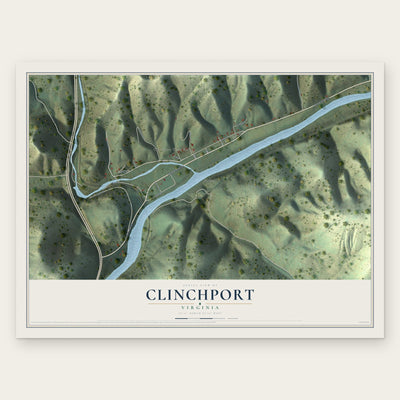 Clinchport, Virginia map print, the full design