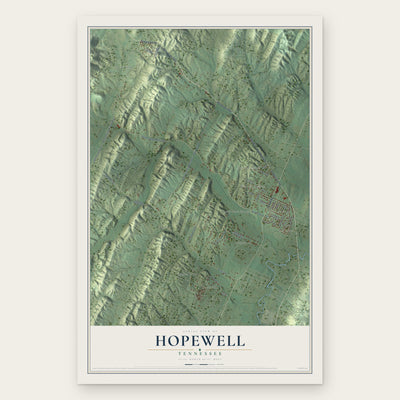 Hopewell, Tennessee map print, the full design