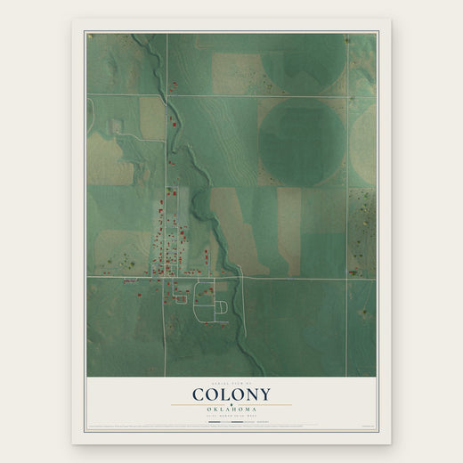 Colony, Oklahoma map print, the full design