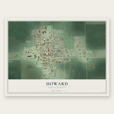 Howard, South Dakota map print, the full design