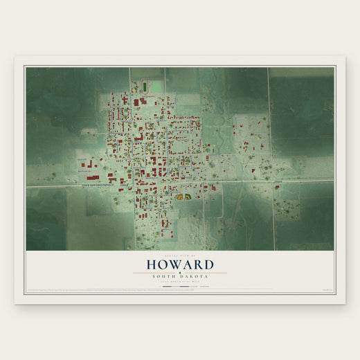 Howard, South Dakota map print, the full design