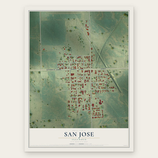 San Jose, Illinois map print, the full design