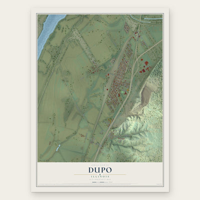 Dupo, Illinois map print, the full design