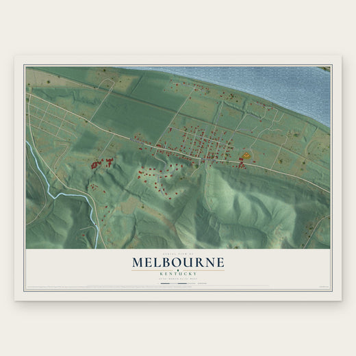 Melbourne, Kentucky map print, the full design