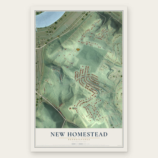 New Homestead, Pennsylvania map print, the full design