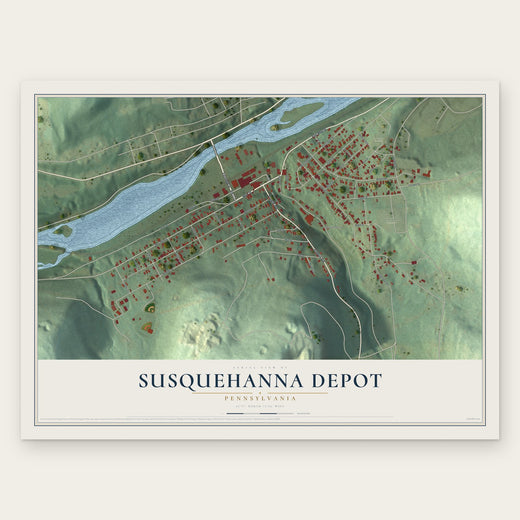 Susquehanna Depot, Pennsylvania map print, the full design