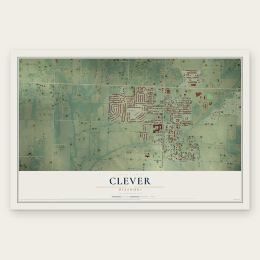 Clever, Missouri map print, the full design