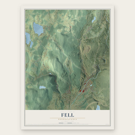 Fell, Pennsylvania map print, the full design