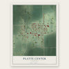 Platte Center, Nebraska map print, the full design