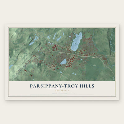 Parsippany-Troy Hills, New Jersey map print, the full design