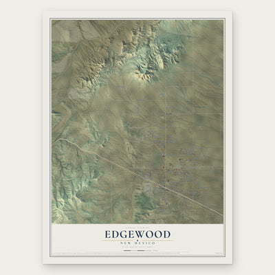 Edgewood, New Mexico map print, the full design