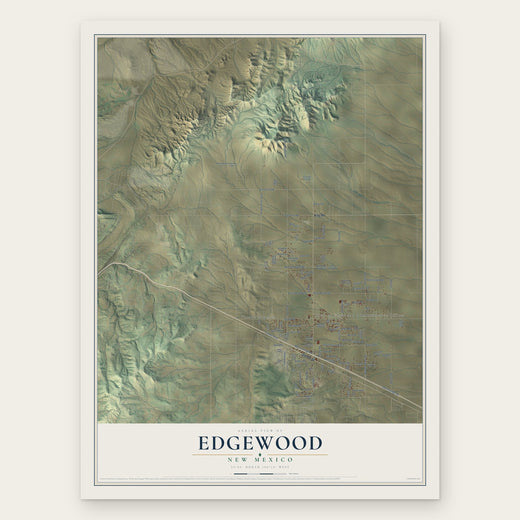 Edgewood, New Mexico map print, the full design