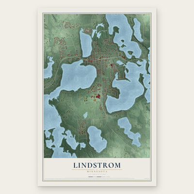 Lindstrom, Minnesota map print, the full design