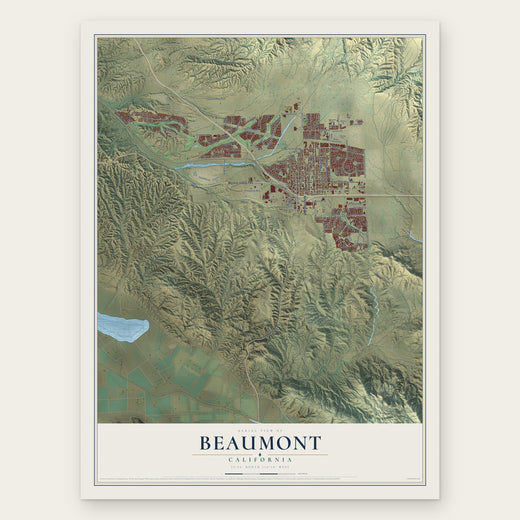 Beaumont, California map print, the full design