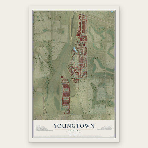 Youngtown, Arizona map print, the full design