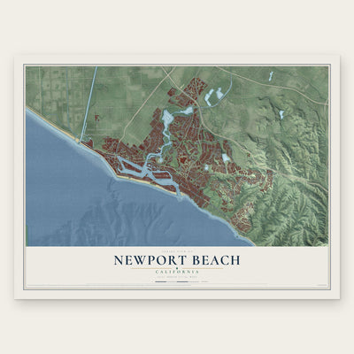 Newport Beach, California map print, the full design