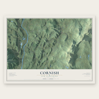 Cornish, New Hampshire map print, the full design