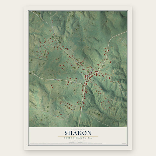 Sharon, South Carolina map print, the full design