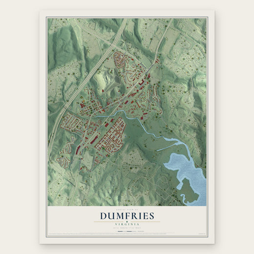 Dumfries, Virginia map print, the full design