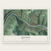 Sutton, West Virginia map print, the full design