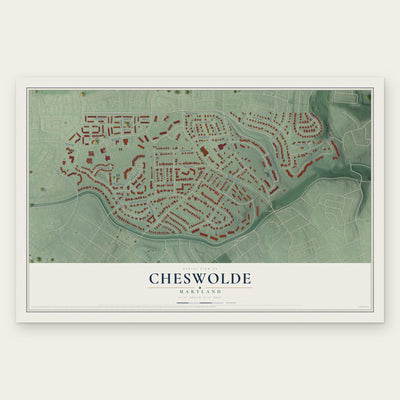 Cheswolde, Maryland map print, the full design