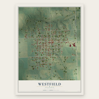 Westfield, Illinois map print, the full design
