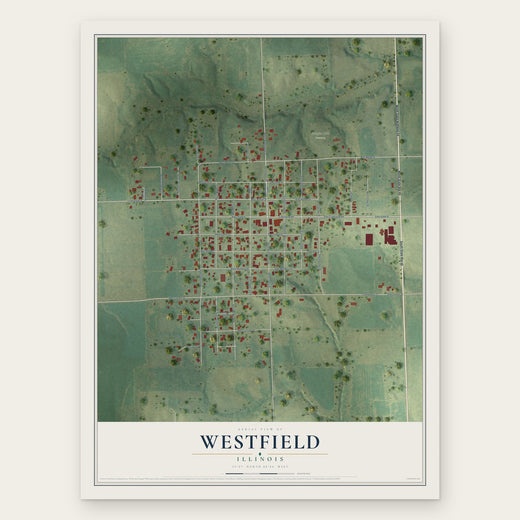 Westfield, Illinois map print, the full design