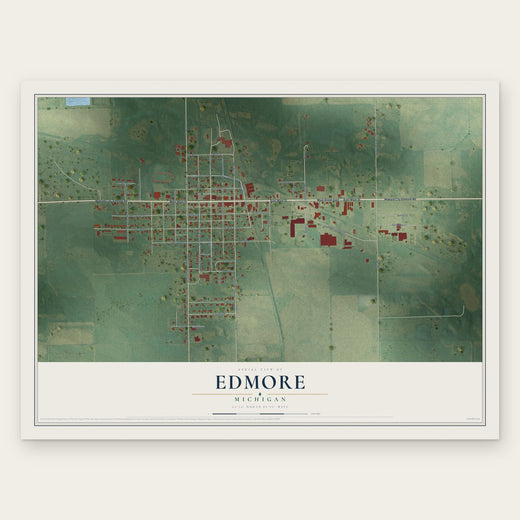 Edmore, Michigan map print, the full design