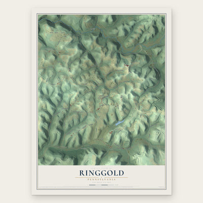 Ringgold, Pennsylvania map print, the full design