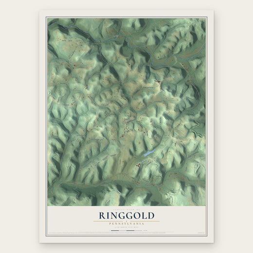 Ringgold, Pennsylvania map print, the full design