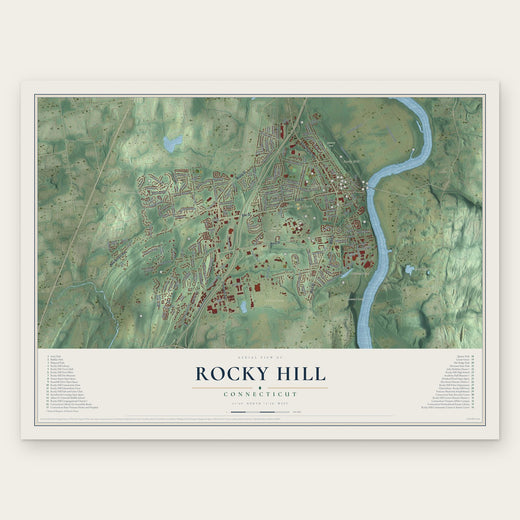Rocky Hill, Connecticut map print, the full design