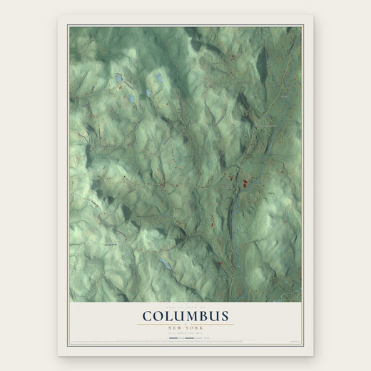 Columbus, New York map print, the full design