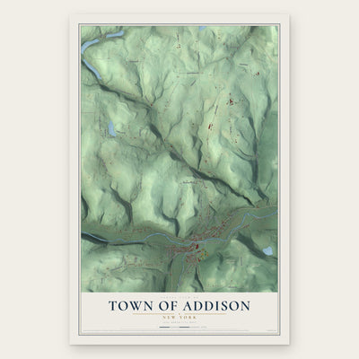 Town of Addison, New York map print, the full design