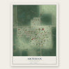 Artesian, South Dakota map print, the full design