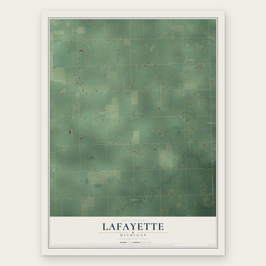 Lafayette, Michigan map print, the full design