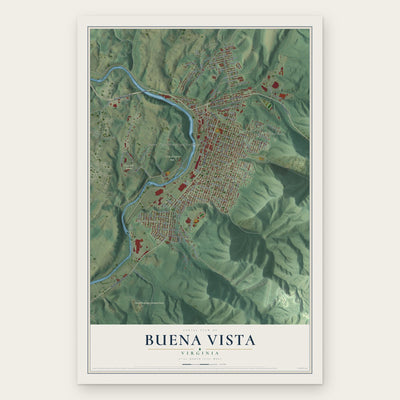 Buena Vista, Virginia map print, the full design