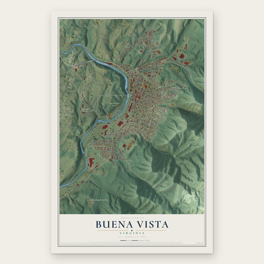Buena Vista, Virginia map print, the full design