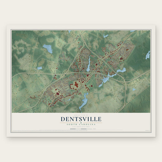 Dentsville, South Carolina map print, the full design
