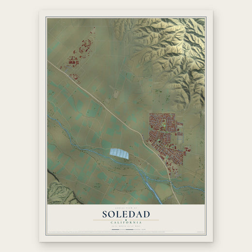 Soledad, California map print, the full design