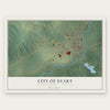 Evart, Michigan map print, the full design