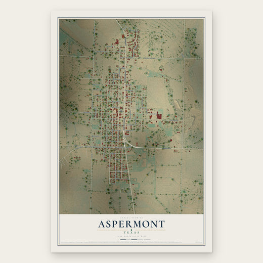 Aspermont, Texas map print, the full design